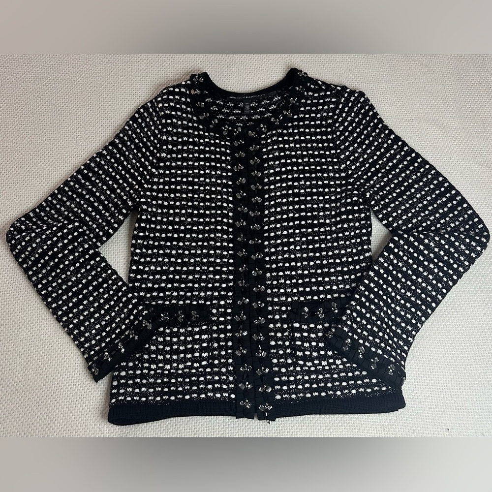 White House Black Market women’s Black and White Cardigan| Size XS